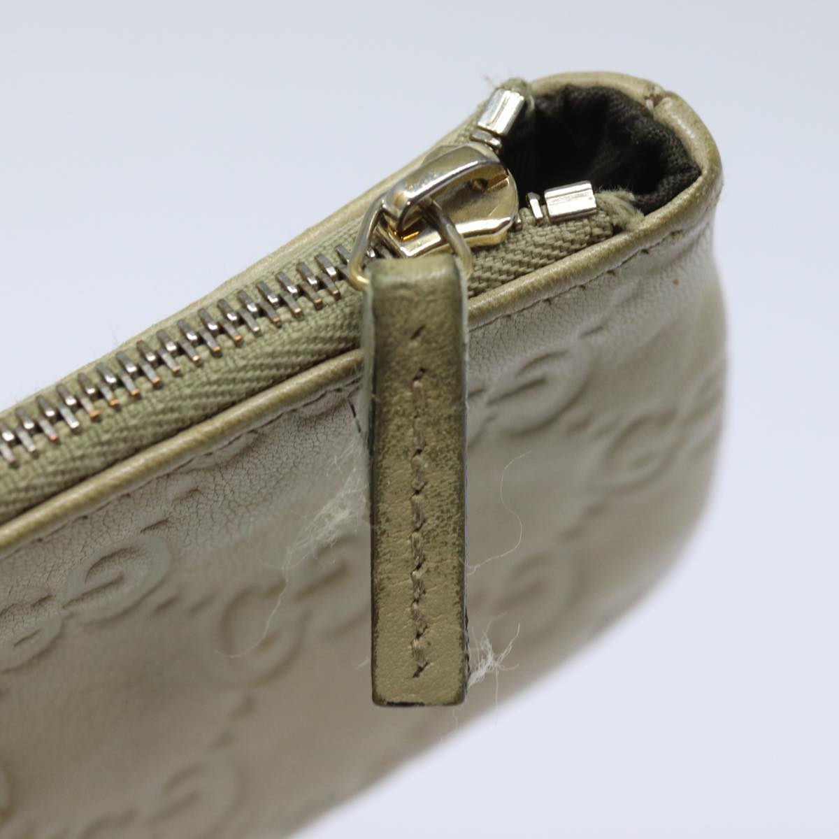 GUCCI GG Canvas Guccissima Coin Purse Beige 233183 Auth ac3151