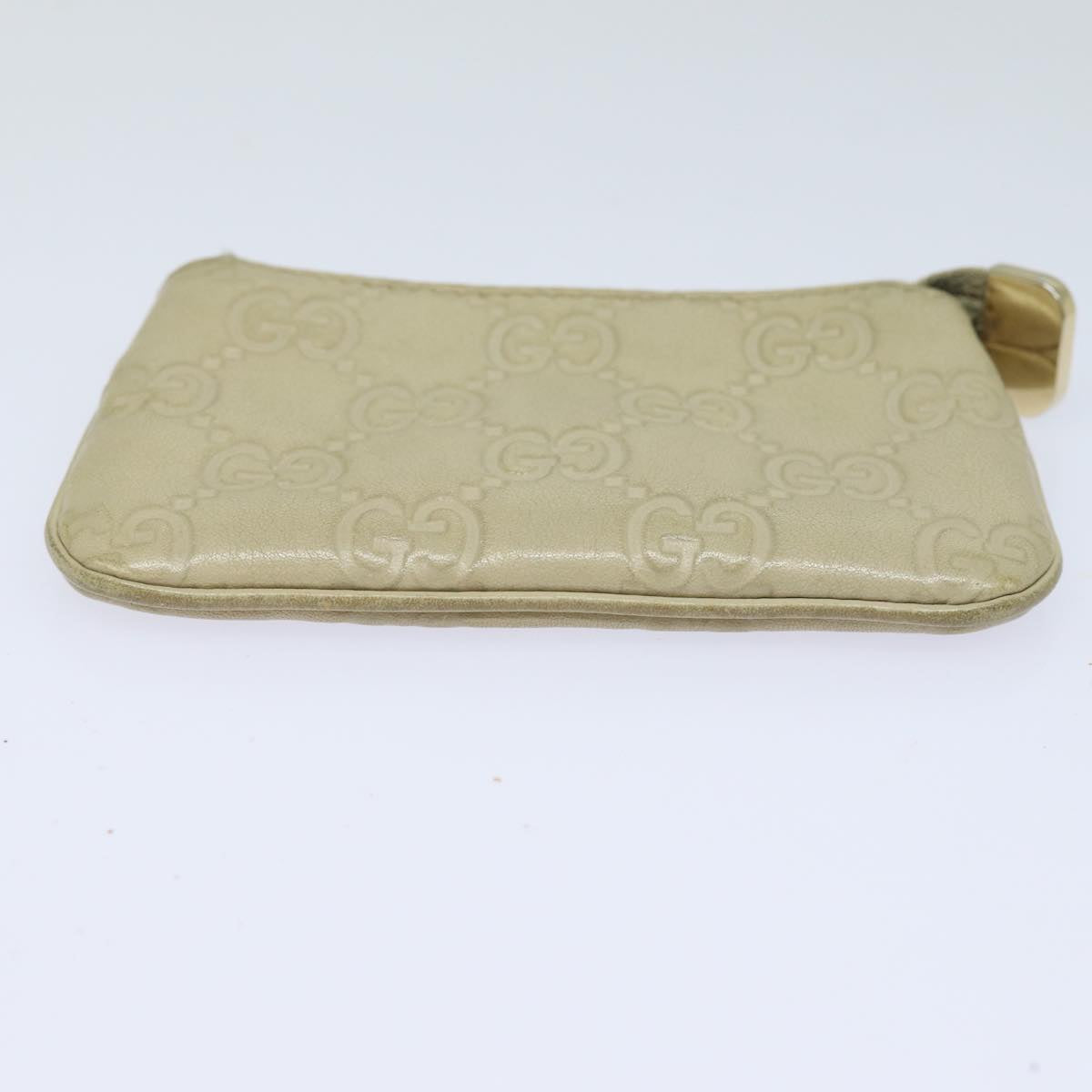 GUCCI GG Canvas Guccissima Coin Purse Beige 233183 Auth ac3151