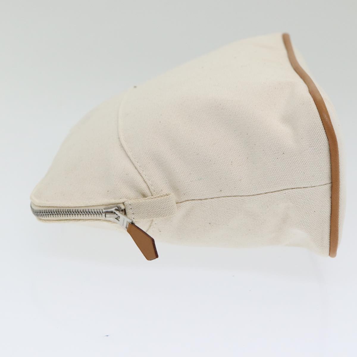 HERMES Bolide Pouch Canvas Beige Auth ac3154