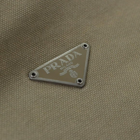 PRADA Shoulder Bag Canvas Beige Auth ac3161