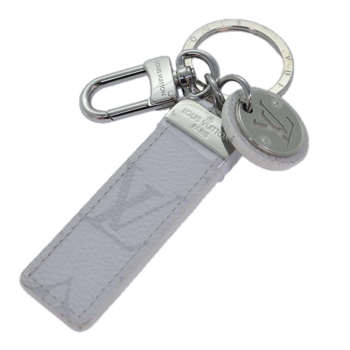 LOUIS VUITTON Taiga Porte Cles Neo Key Ring Gray M69325 LV Auth ac3164