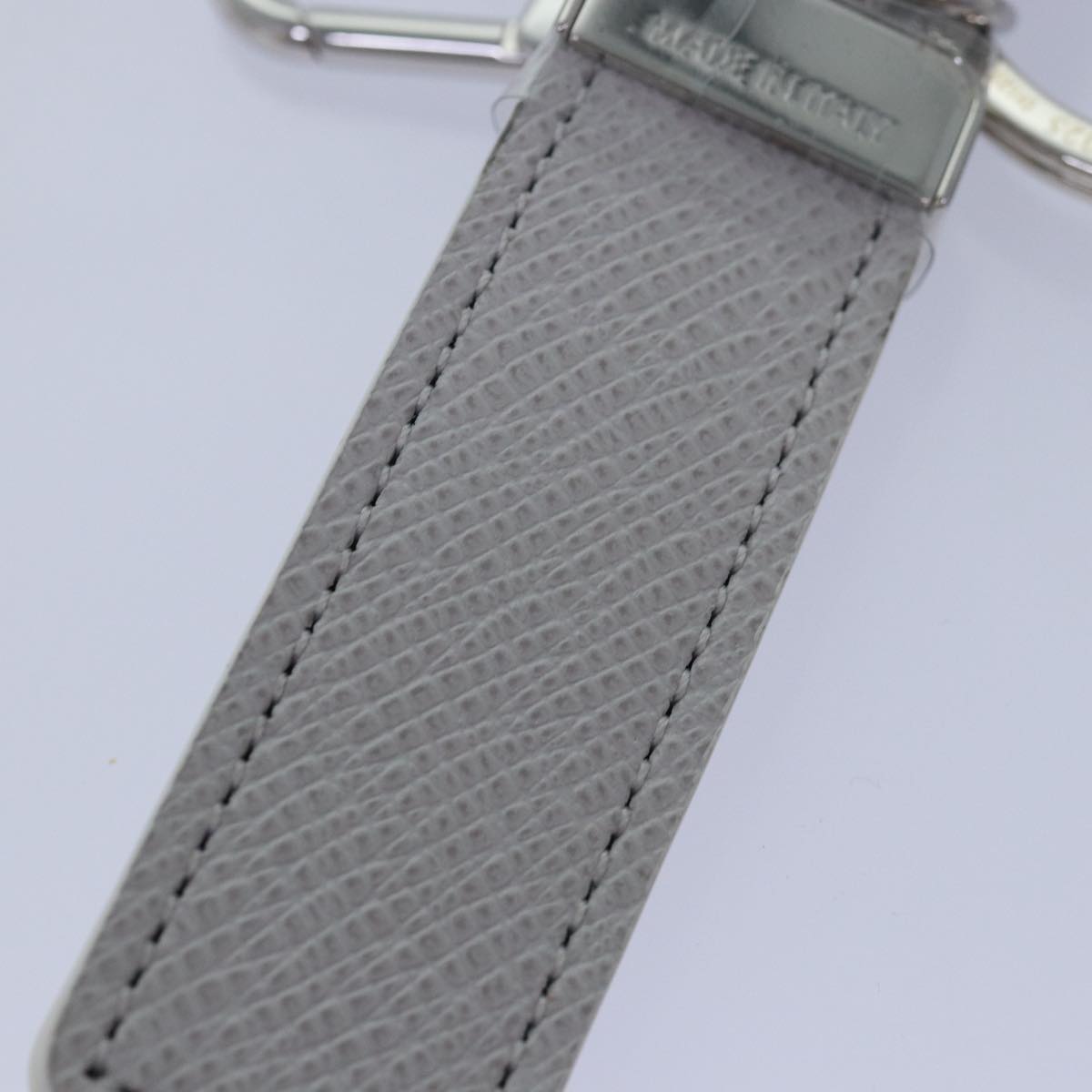 LOUIS VUITTON Taiga Porte Cles Neo Key Ring Gray M69325 LV Auth ac3164