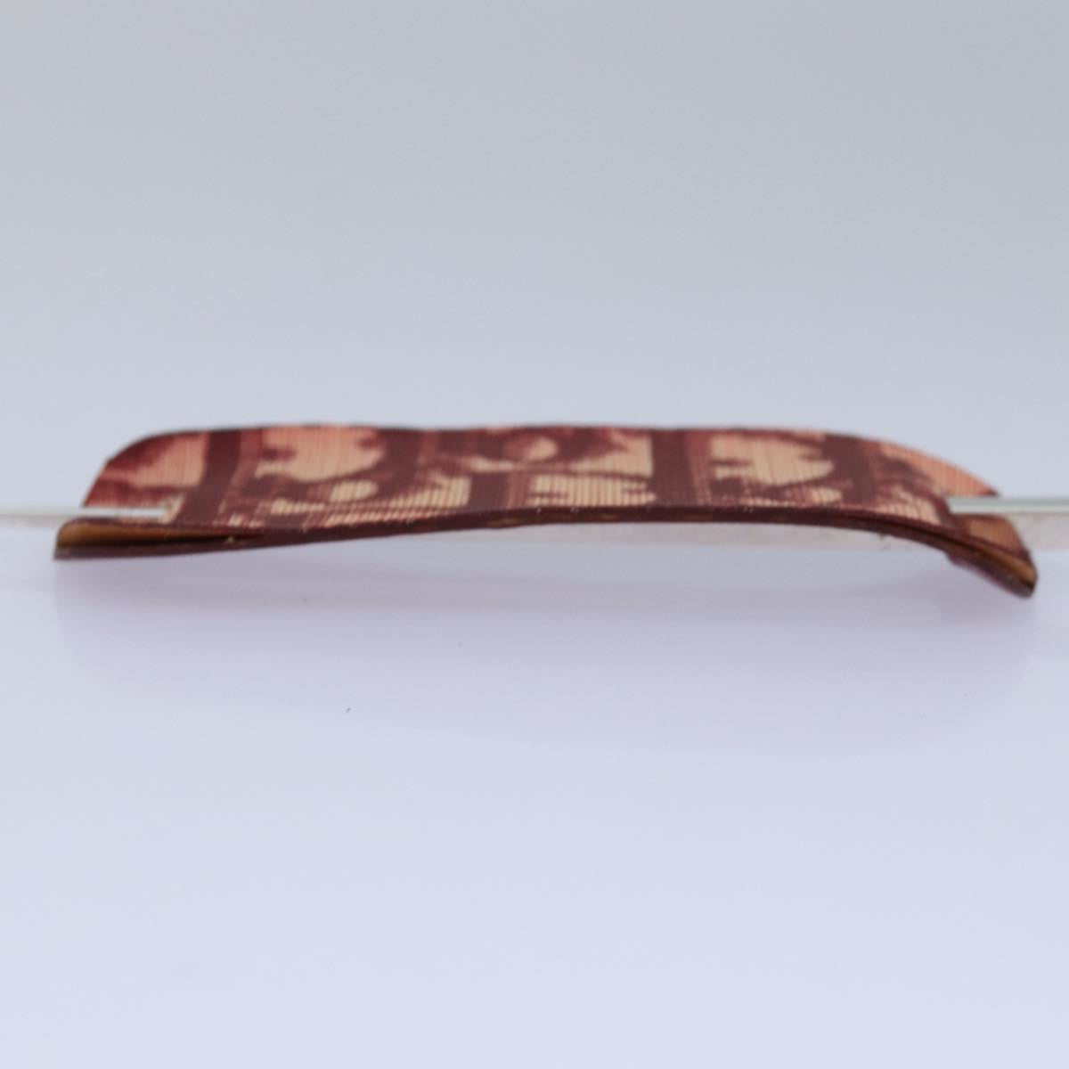 Christian Dior Trotter Canvas Valletta Hair Clip Red Auth ac3166