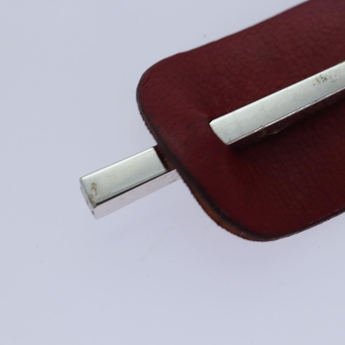 Christian Dior Trotter Canvas Valletta Hair Clip Red Auth ac3166