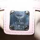 MCM Vicetos Logogram Shoulder Bag Leather 2way Pink Silver Auth ac3169-11