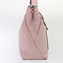 MCM Vicetos Logogram Shoulder Bag Leather 2way Pink Silver Auth ac3169-4