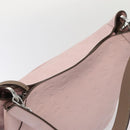 MCM Vicetos Logogram Shoulder Bag Leather 2way Pink Silver Auth ac3169-6