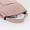 MCM Vicetos Logogram Shoulder Bag Leather 2way Pink Silver Auth ac3169-7