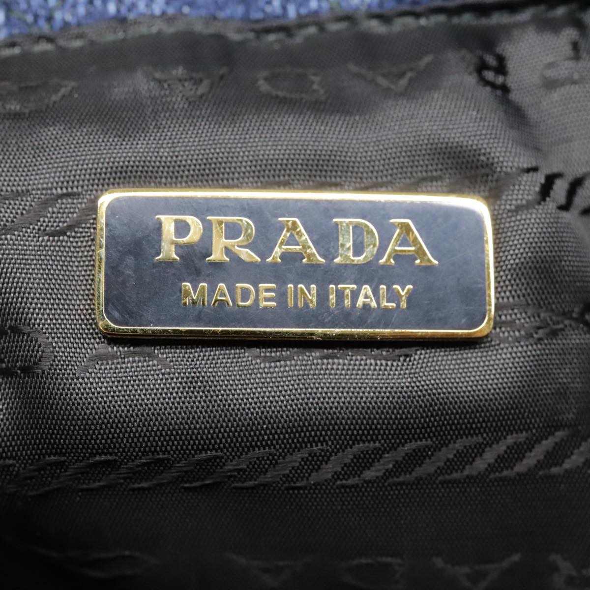 PRADA Pouch Denim Navy Auth ac3172