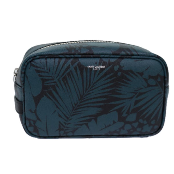 SAINT LAURENT Pouch PVC Green Auth ac3173