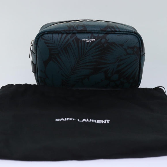 SAINT LAURENT Pouch PVC Green Auth ac3173