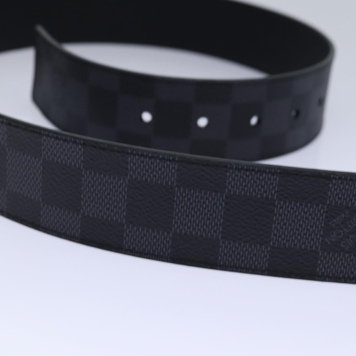 LOUIS VUITTON Damier Grafitte Ceinture Print 40MM Belt 44.1"" M9156 Auth ac3180