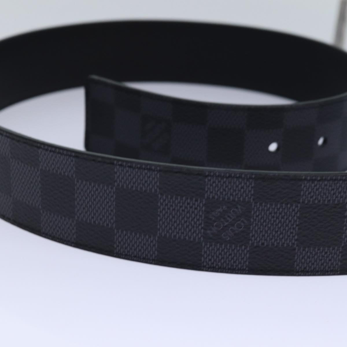 LOUIS VUITTON Damier Grafitte Ceinture Print 40MM Belt 44.1"" M9156 Auth ac3180