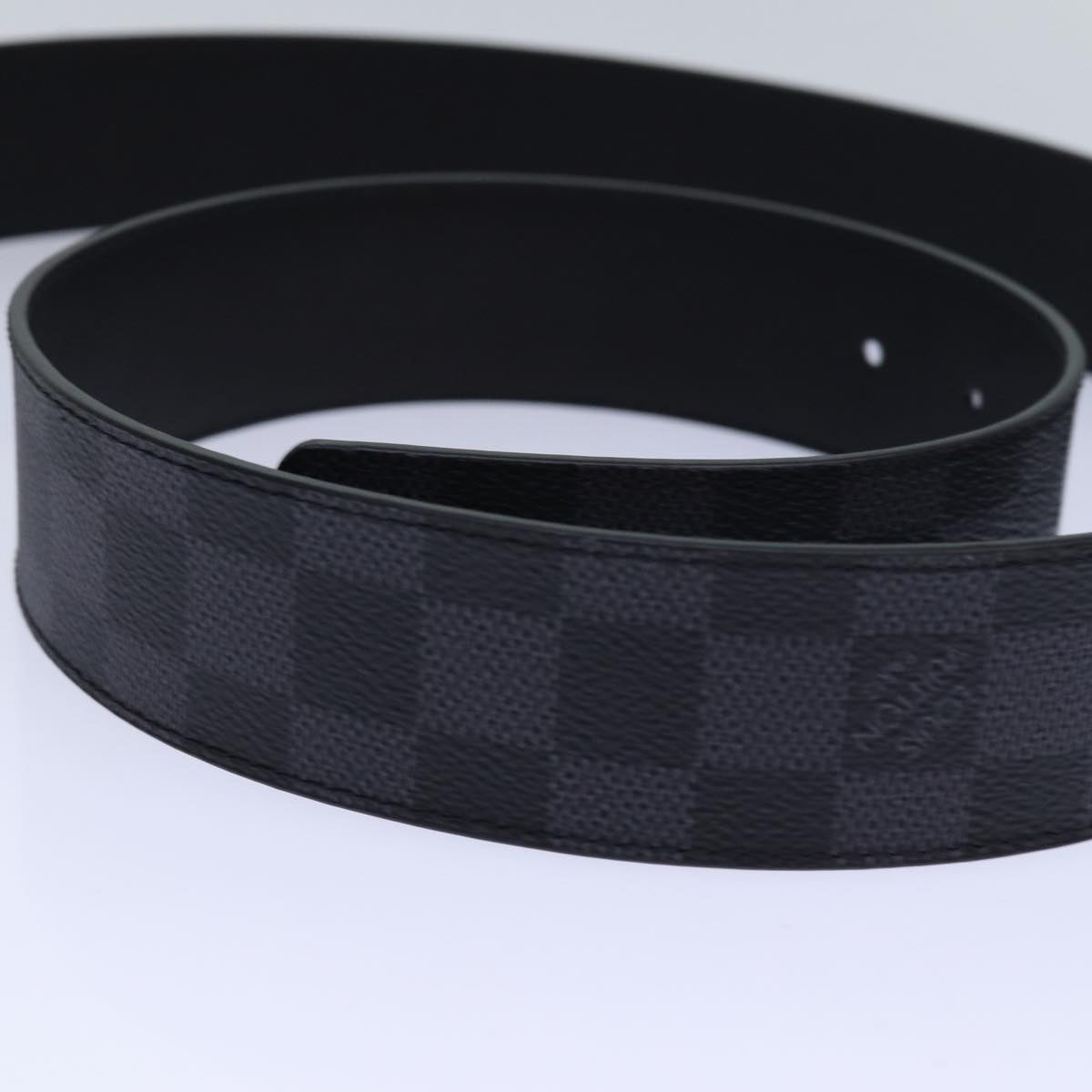 LOUIS VUITTON Damier Grafitte Ceinture Print 40MM Belt 44.1"" M9156 Auth ac3180