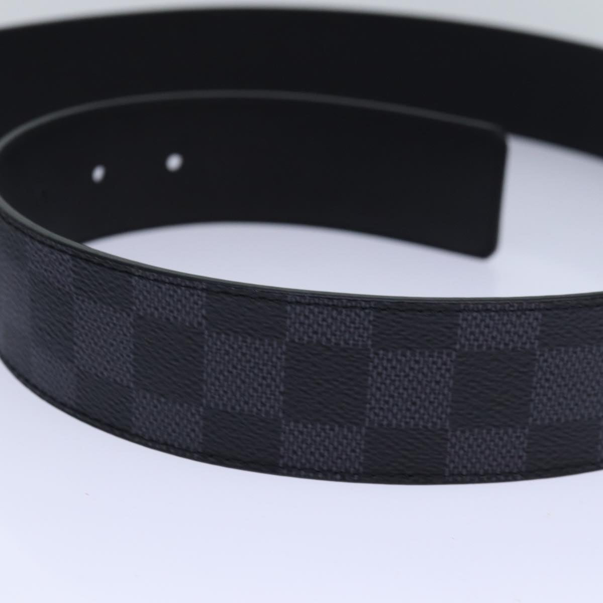 LOUIS VUITTON Damier Grafitte Ceinture Print 40MM Belt 44.1"" M9156 Auth ac3180