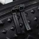 MCM Vicetos Logogram Studs Backpack PVC Black Auth ac3197-20