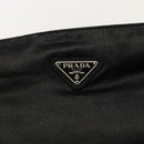 PRADA Shoulder Bag Satin Silver Black Auth ac3203-17