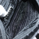 PRADA Shoulder Bag Satin Silver Black Auth ac3203-11