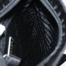 PRADA Shoulder Bag Satin Silver Black Auth ac3203-20