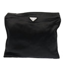 PRADA Shoulder Bag Satin Silver Black Auth ac3203-13