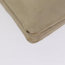 CELINE Trio Shoulder Bag Leather Beige Gold Auth ac3212-15