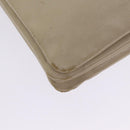 CELINE Trio Shoulder Bag Leather Beige Gold Auth ac3212-17