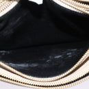 CELINE Trio Shoulder Bag Leather Beige Gold Auth ac3212-11