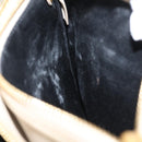 CELINE Trio Shoulder Bag Leather Beige Gold Auth ac3212-22