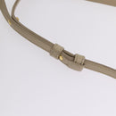 CELINE Trio Shoulder Bag Leather Beige Gold Auth ac3212-14