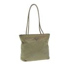PRADA Tote Bag Nylon Beige Auth ac3213-1