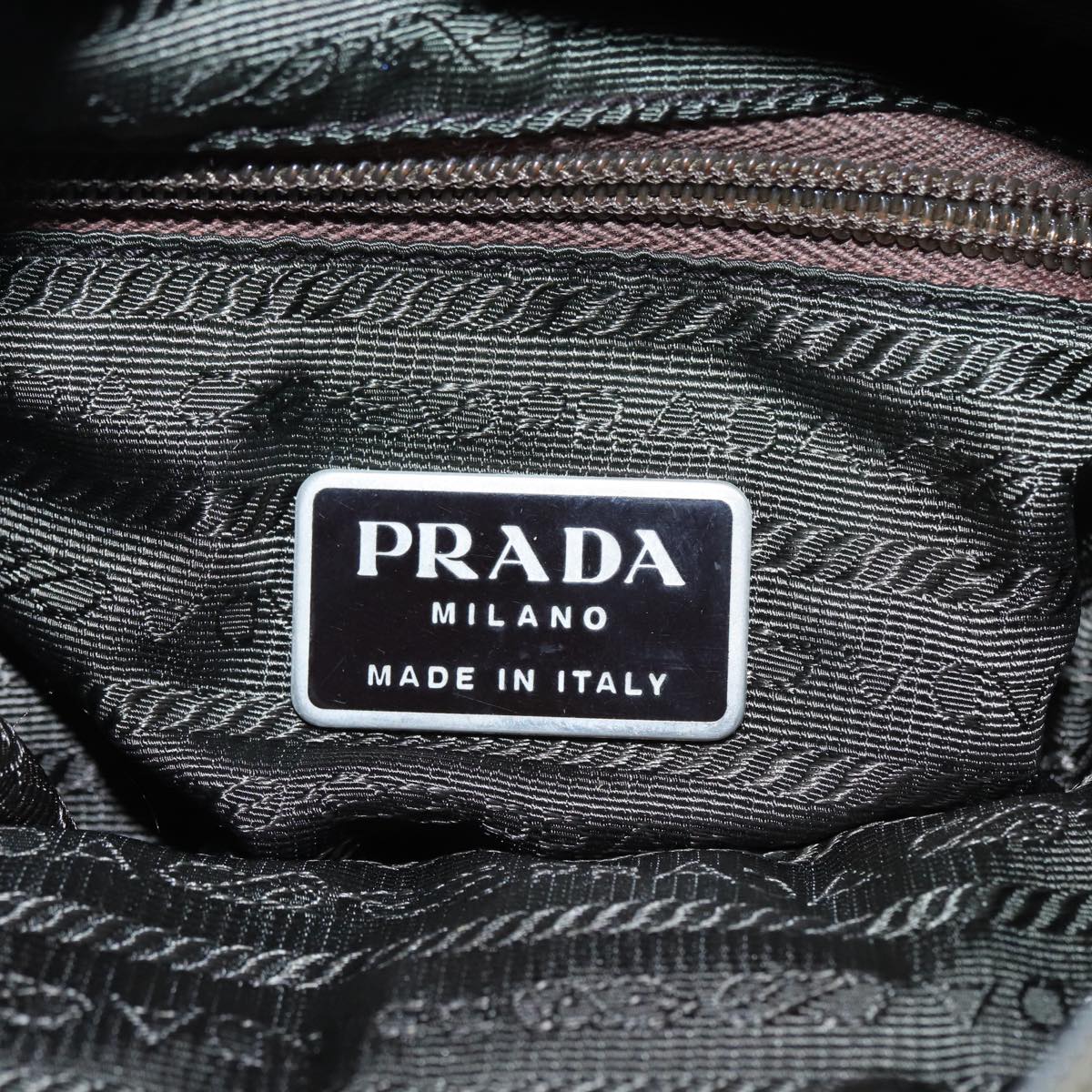 PRADA Tote Bag Nylon Beige Auth ac3213