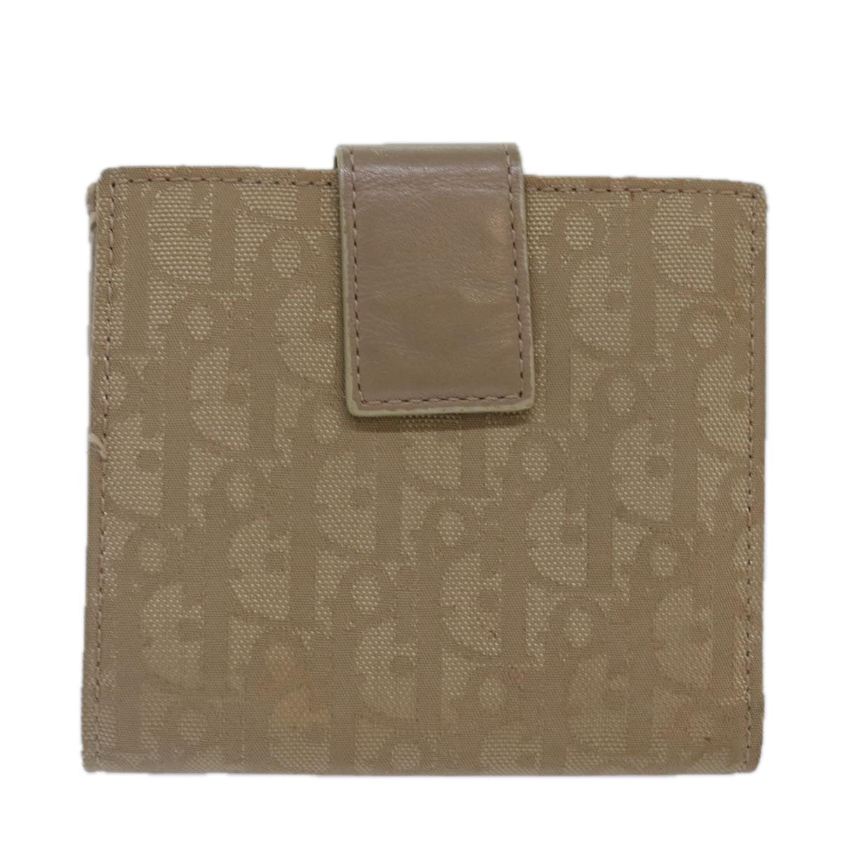 Christian Dior Trotter Canvas Wallet Beige Silver Auth ac3225 - 0