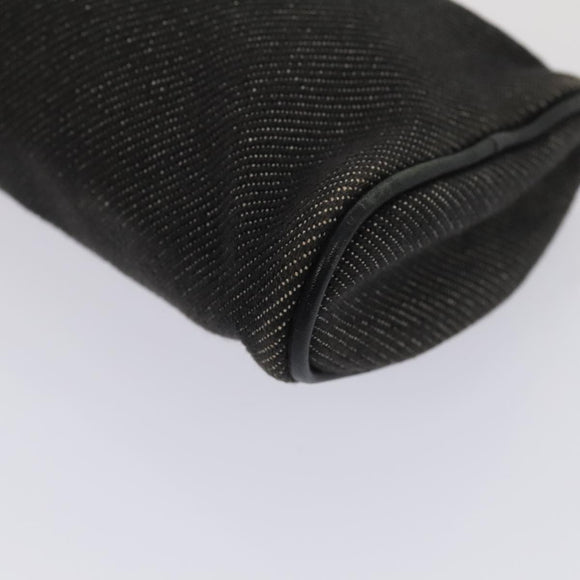 GUCCI Pouch Denim Gray Silver 90627 Auth ac3227