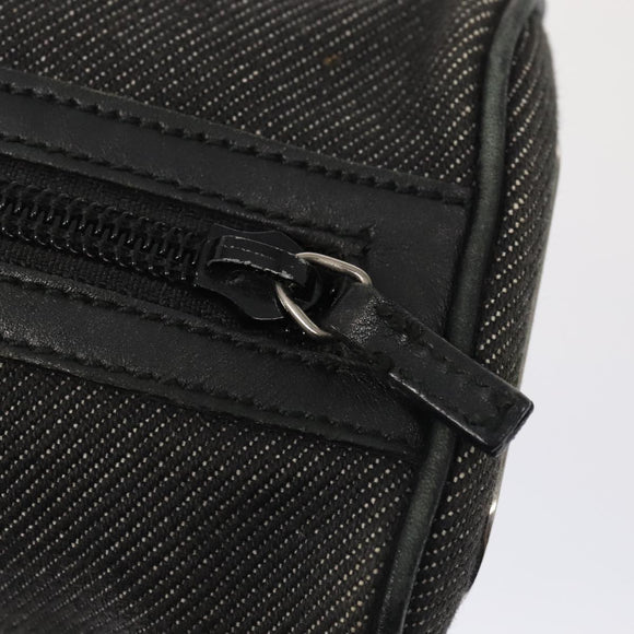 GUCCI Pouch Denim Gray Silver 90627 Auth ac3227