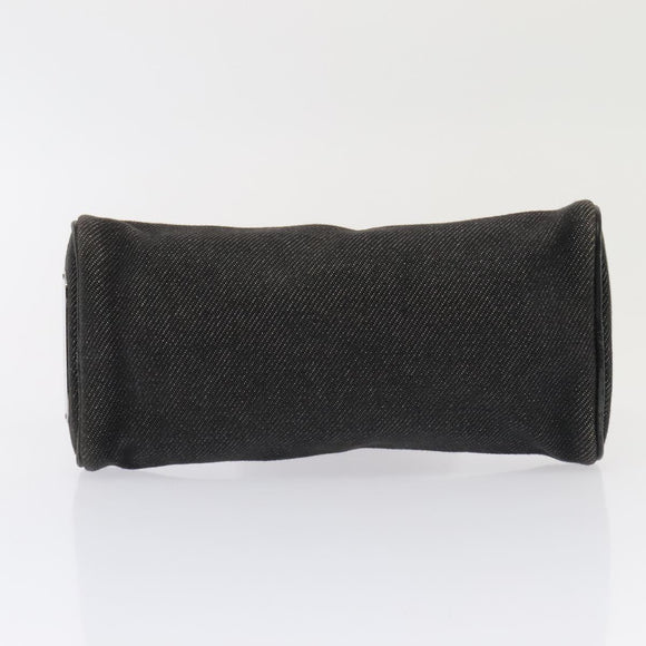 GUCCI Pouch Denim Gray Silver 90627 Auth ac3227