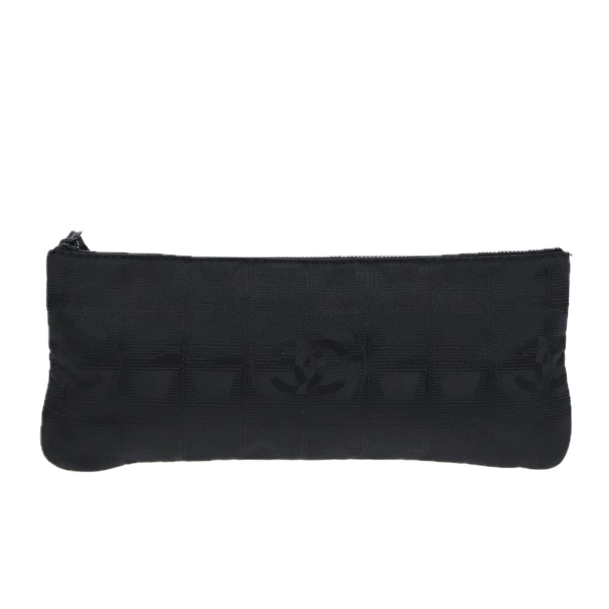 CHANEL New Travel line Pouch Nylon Black CC Auth ac3233