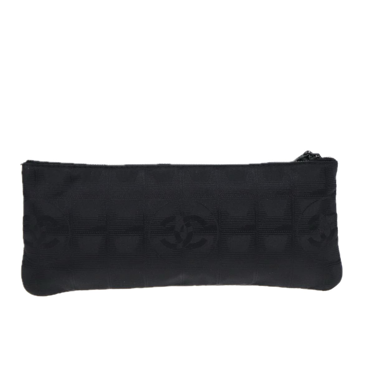 CHANEL New Travel line Pouch Nylon Black CC Auth ac3233 - 0