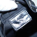 PRADA Drawstring Pouch Nylon Black Silver Auth ac3236-10