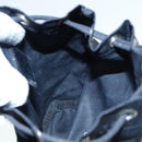 PRADA Drawstring Pouch Nylon Black Silver Auth ac3236-18