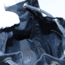 PRADA Drawstring Pouch Nylon Black Silver Auth ac3236-19