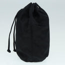 PRADA Drawstring Pouch Nylon Black Silver Auth ac3236-3