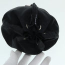 PRADA Drawstring Pouch Nylon Black Silver Auth ac3236-6