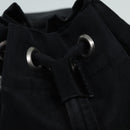 PRADA Drawstring Pouch Nylon Black Silver Auth ac3236-7