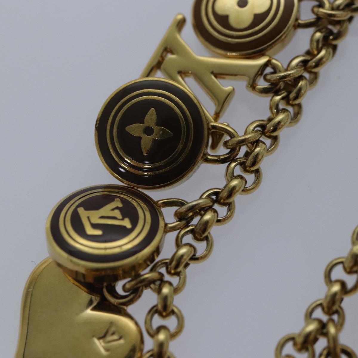 LOUIS VUITTON Monogram Porte Cles Chainne Pastilles Charm M66172 LV Auth ac3239