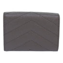 SAINT LAURENT Wallet Leather Gold Gray Auth ac3243-3
