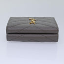 SAINT LAURENT Wallet Leather Gold Gray Auth ac3243-6