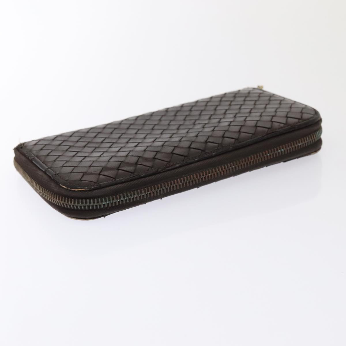 BOTTEGA VENETA Wallet Nylon Leather 2Set Black Brown Auth ac3247