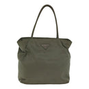 PRADA Tote Bag Nylon Beige Auth ac3252-2
