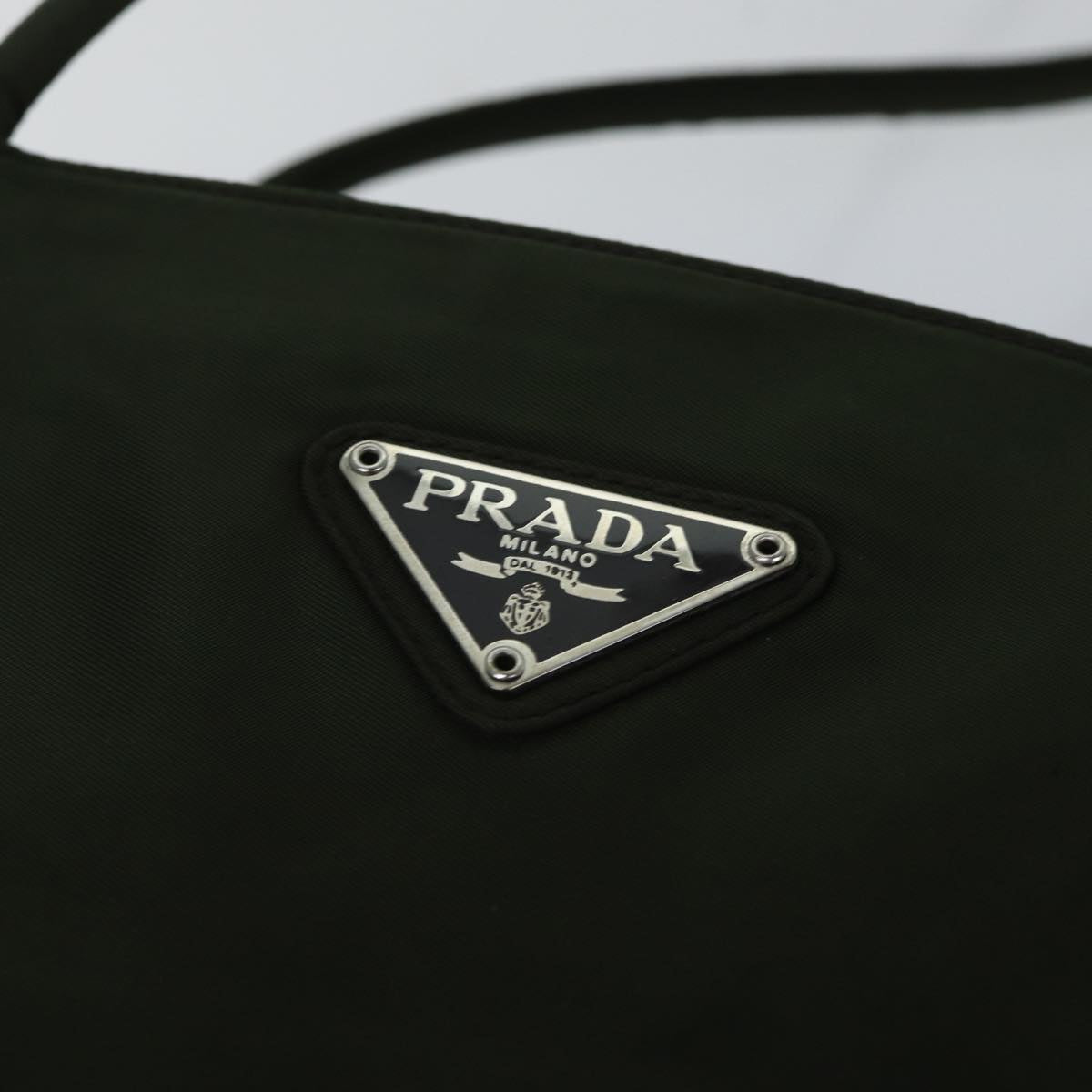 PRADA Tote Bag Nylon Green Auth ac3253