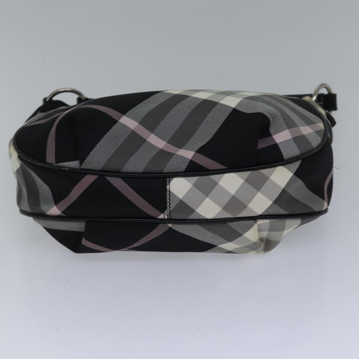 BURBERRY Nova Check Blue Label Shoulder Bag Gray Black Auth ac3258